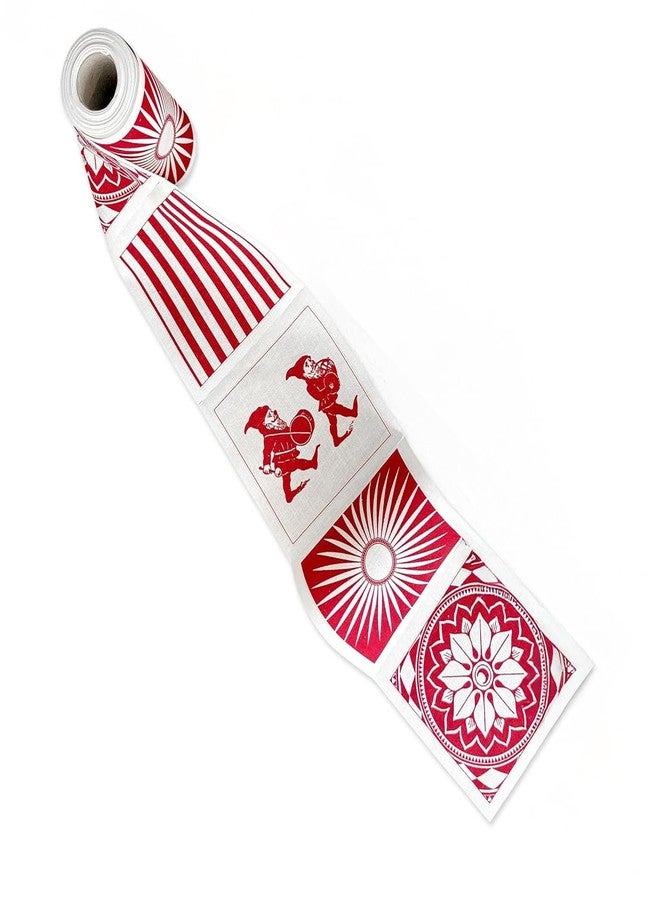 Caskata Holiday Cocktail Napkin Roll of 50 | 100% Cotton Quick Dry Reusable | Perfect for Christmas, Entertaining, Gifts | Red and White, 4.5W X 4.5L - Image 1