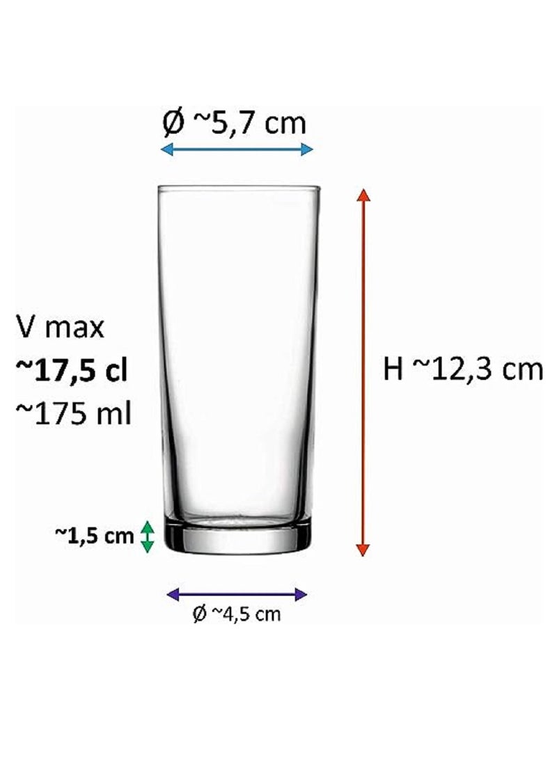 Pasabahce 6-Piece Alanya Raki & Lemonade Glass Set 175 ml Clear - Image 5