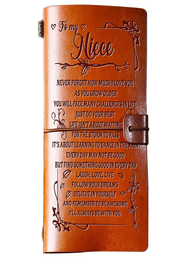 PRSTENLY Birthday Gift for Niece To My Niece Leather Journal, 140 Page Refillable Journal Notebooks, Travel Diary Back to School Graduation Christmas Gifts for Nieces from Aunt Uncle - Image 1