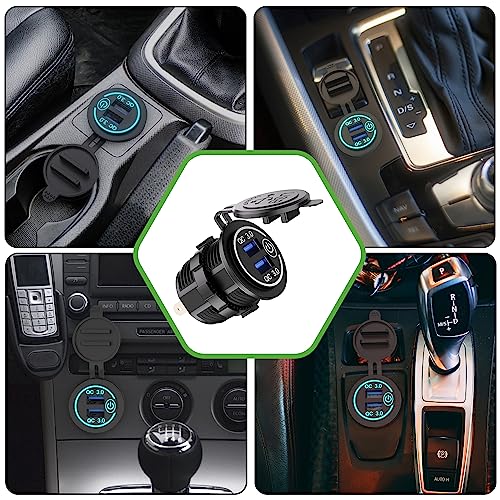 10L0L Universal Quick Charge 3.0 Dual USB Charger Socket for Car Truck Golf Cart UTV ATV Boat, Waterproof USB Charging Port, 12V Input - Image 4