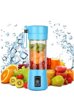Portable Blender Smoothies Personal Blender Mini Shakes Juicer 380 ml Cup USB Rechargeable Cordless Shaker Bottle (Blue), 8x3 (Q2-6888)