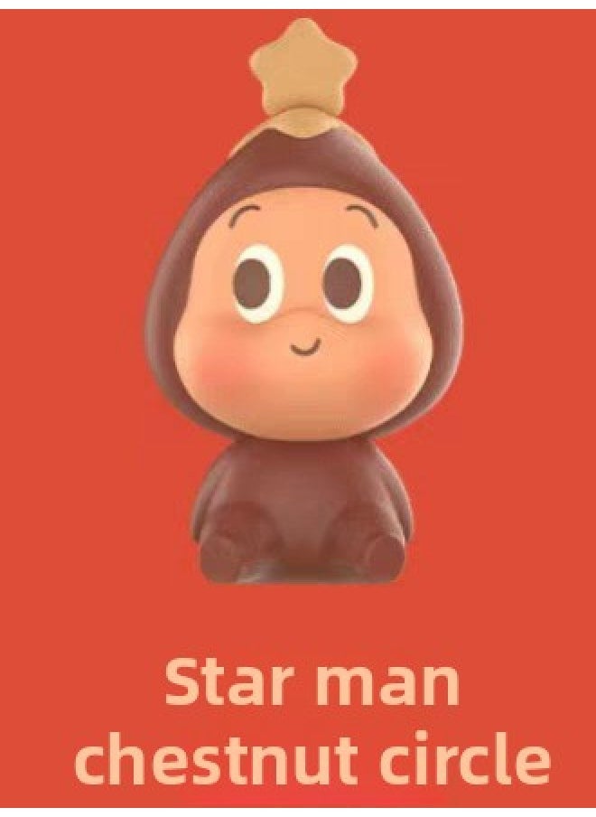 Authentic Bubble Mart Pop Maet Year Sitting Cute Good Luck Good Luck Series Doll Trendy Toy Ornaments-Color:Star People Li Li Reunion  - Image 1