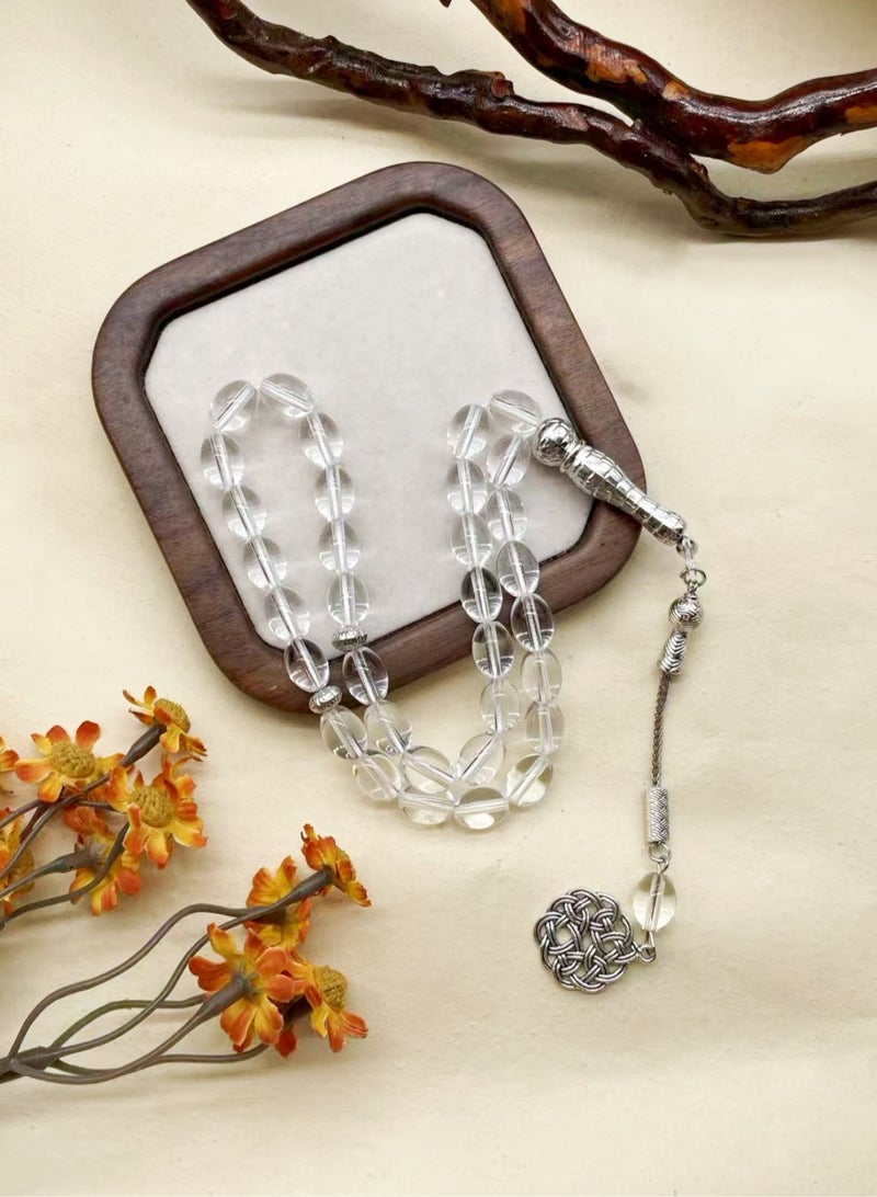 قطعة بيضاوية من الزجاج المفرد خرزة سوار إسلامي من 33 قطعة - Image 1