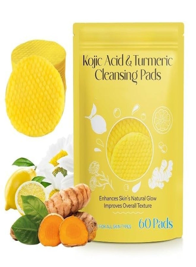 Botist Turmeric Cleansing Pad, Turmeric Cleansing Exfoliating Pad, Turmeric Kojic Acid Pads, Turmeric & Kojic Acid Infused Foaming Exfoliating Pads (1 Pack (60 units)) - Image 1