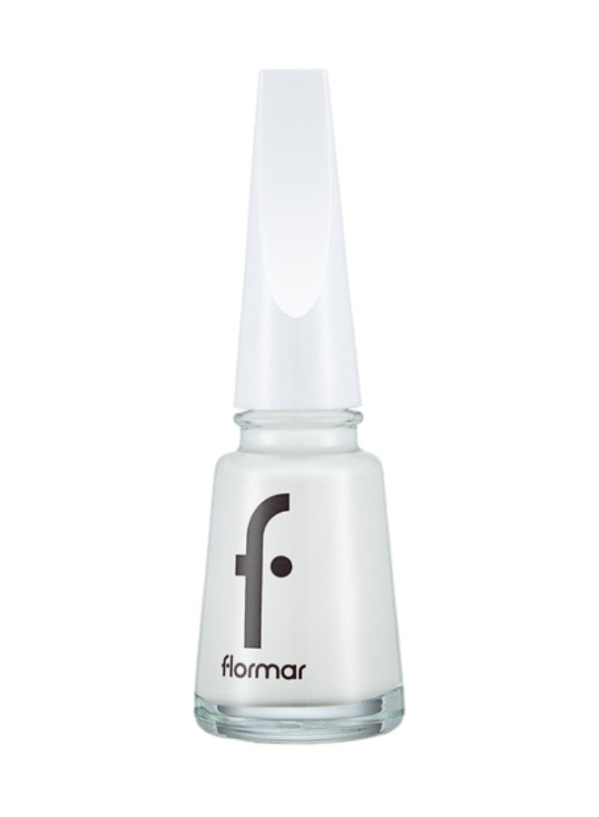 flormar Classic Nail Enamel With New Improved Formula And Thicker Brush - 400 Bright White 400 Bright White - Image 1
