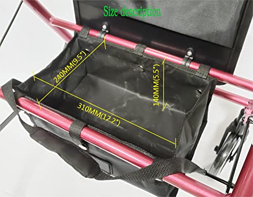 ComsenMed Under Seat Rollator Bag or Tote for Four Wheel Rollator, Rollator Walker Replacement Medical Basket, Rollator Basket & Accessory Organizer Storage Ipad, Books, Shopping and Essentials(1EA,Black) - Image 5