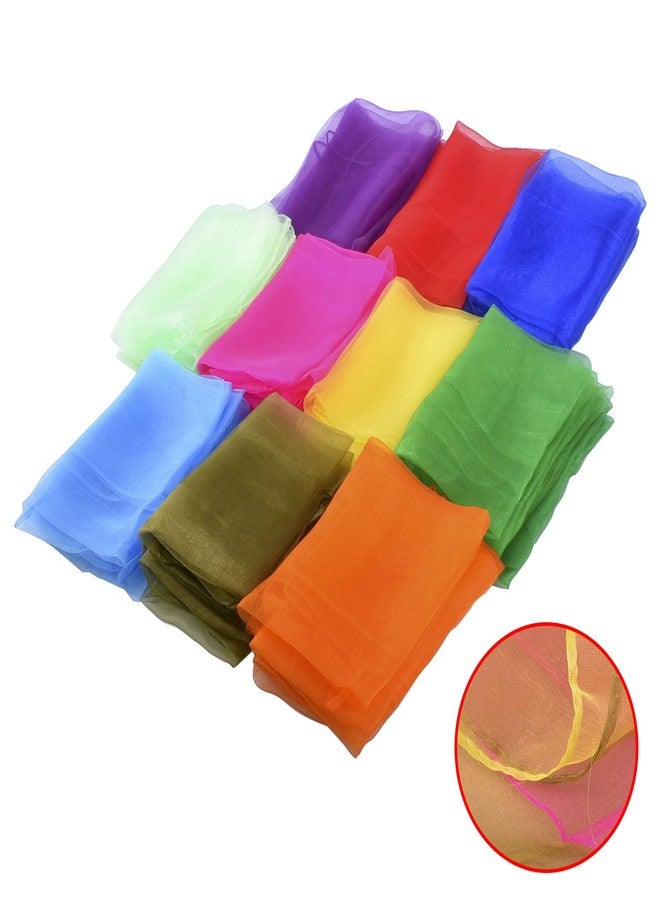 Blovec 30 Pcs Sensory Scarves, Juggling Scarves for Kids, Square Dance Scarf Magic Movement Scarves Performance Props Accessories 24 by 24 Inch in 10 Colors - Image 2