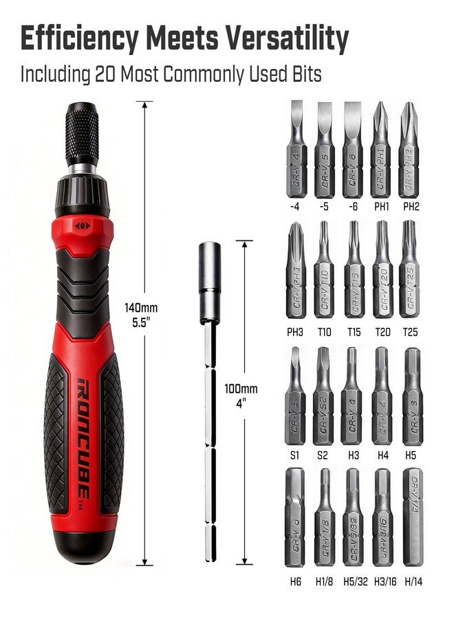 ironcube 21 in 1 Magnetic Screwdriver Set, Ratcheting Screwdriver With Multi Bits - Hex Torx Phillips and Slotted For Electronics Repair And Home Improvement - Image 2
