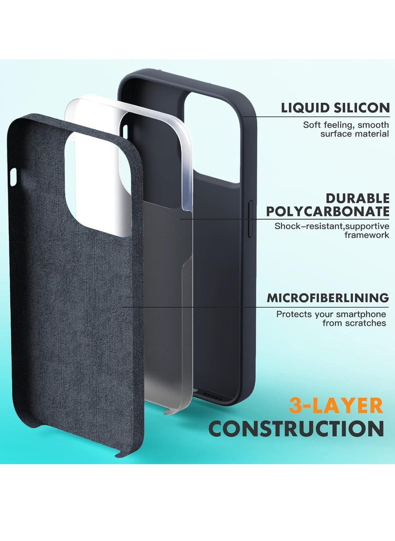 Raxoom iPhone 14 Pro 6.1-Inch Black Liquid Silicone Case – Anti-Scratch & Shockproof - Image 3