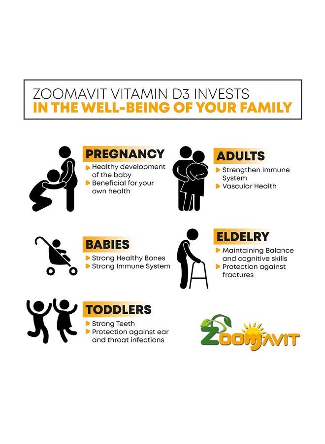 Zoomavit قطرات فيتامين د زومافيت للأطفال - قطرات فيتامين د للأطفال 1000 وحدة دولية 2 أونصة سائلة - فيتامين د3 عضوي مع تركيبة أقصى امتصاص للمواليد، الأطفال الصغار، الأطفال والبالغين - Image 5