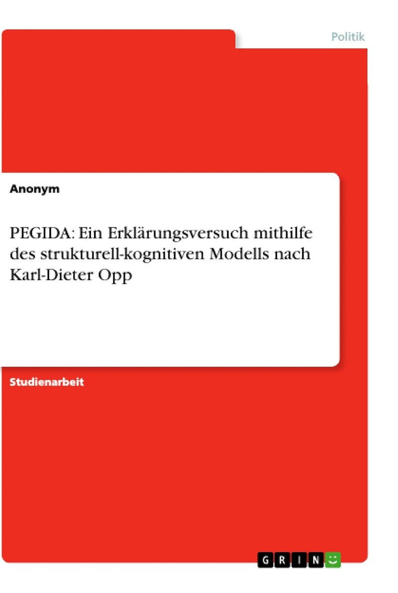 PEGIDA: Ein Erklärungsversuch mithilfe des strukturell-kognitiven Modells nach Karl-Dieter Opp 