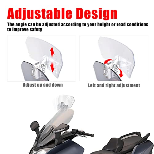 Sresk Motorcycle Windshield Extension, Universal Motorcycle Windshield, Adjustable Clip On Windshield Spoiler Wind Deflector Extender for Harley,Suzuki,Kawasaki Motobikes,Dirt Bikes (Transparent) - Image 2