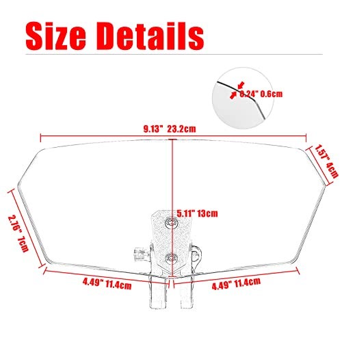 Sresk Motorcycle Windshield Extension, Universal Motorcycle Windshield, Adjustable Clip On Windshield Spoiler Wind Deflector Extender for Harley,Suzuki,Kawasaki Motobikes,Dirt Bikes (Transparent) - Image 5