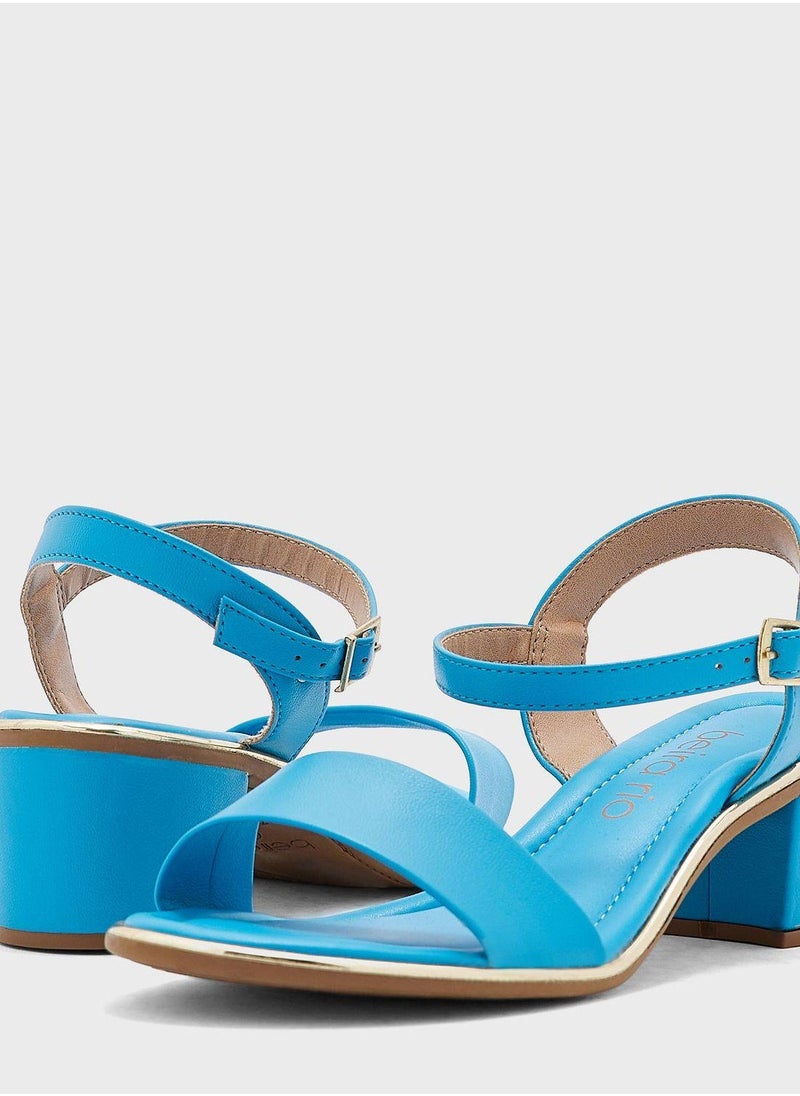 Beira Rio Ankle Strap Mid Heel Sandals  - Image 4