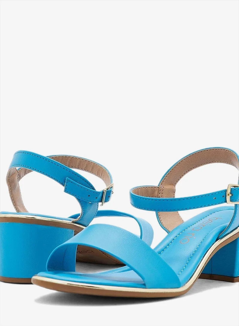 Beira Rio Blue Block Heel Sandals for Women – Stylish Ladies Heels Sandals for Everyday Wear for Women | Best Price UAE
