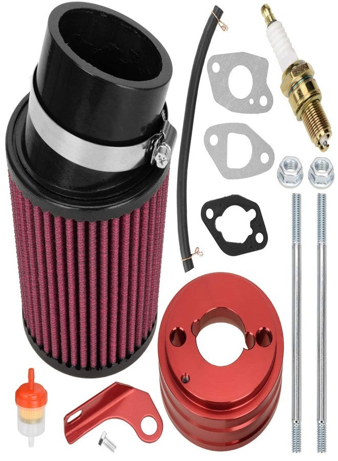 FVRITO High Performance Upgraded Filter Adapter Intake Spark Plug Kit for Predator 212cc 6.5 Hp Honda GX160 GX200 Engine Mini Bike Go Kart Racing Red - Image 1
