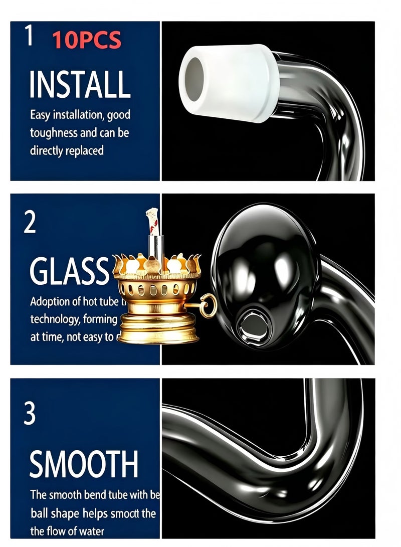 10PCS  Premium Heat Resistant Glass Oil Lamp accessories,  Medical Grade High Borosilicate Material for Long lasting Use ,Clear