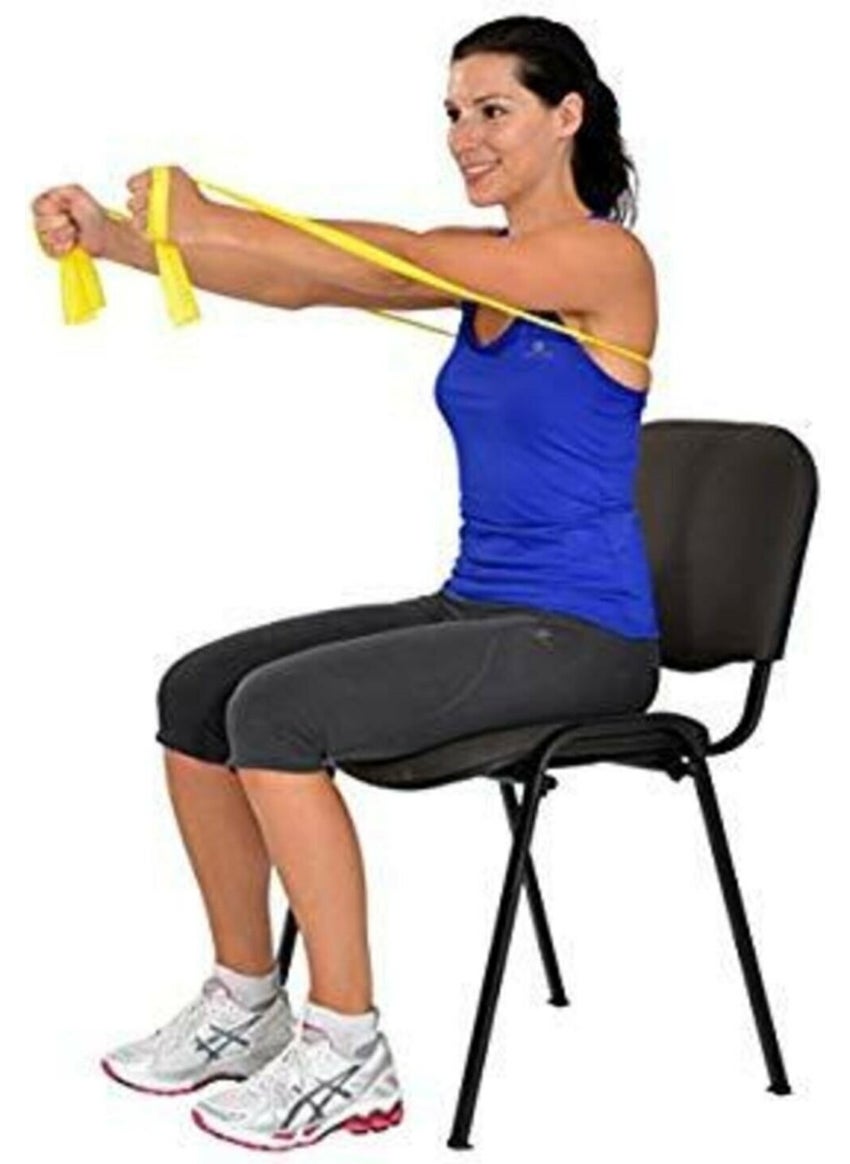 Medikalbim Moves Band 1.5 mt Yellow Exercise Pilates Band Light Resistance Rubber  - Image 2