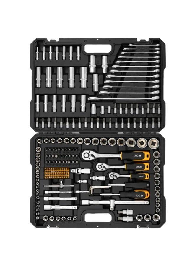 جيه سي بي طقم أدوات JCB عدد 216 قطعة بمقاسات 1/4" و3/8" و1/2" (سداسي 6 نقاط) من 4 إلى 32 مم مع صندوق تخزين - Image 3