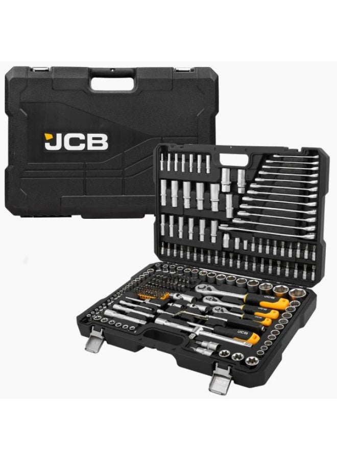 جيه سي بي طقم أدوات JCB عدد 216 قطعة بمقاسات 1/4" و3/8" و1/2" (سداسي 6 نقاط) من 4 إلى 32 مم مع صندوق تخزين - Image 2