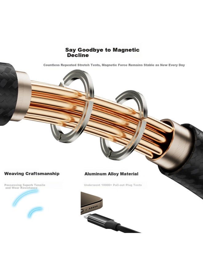 JD.com Jd Jingzao Magnetic Absorption Data Cable Type-c Apple 16/15 Charging Cable Dual Head Pd60w Fast Charge Car 1m For Iphone 16promax Tablet Ipad Huawei Desert Gold - Image 2