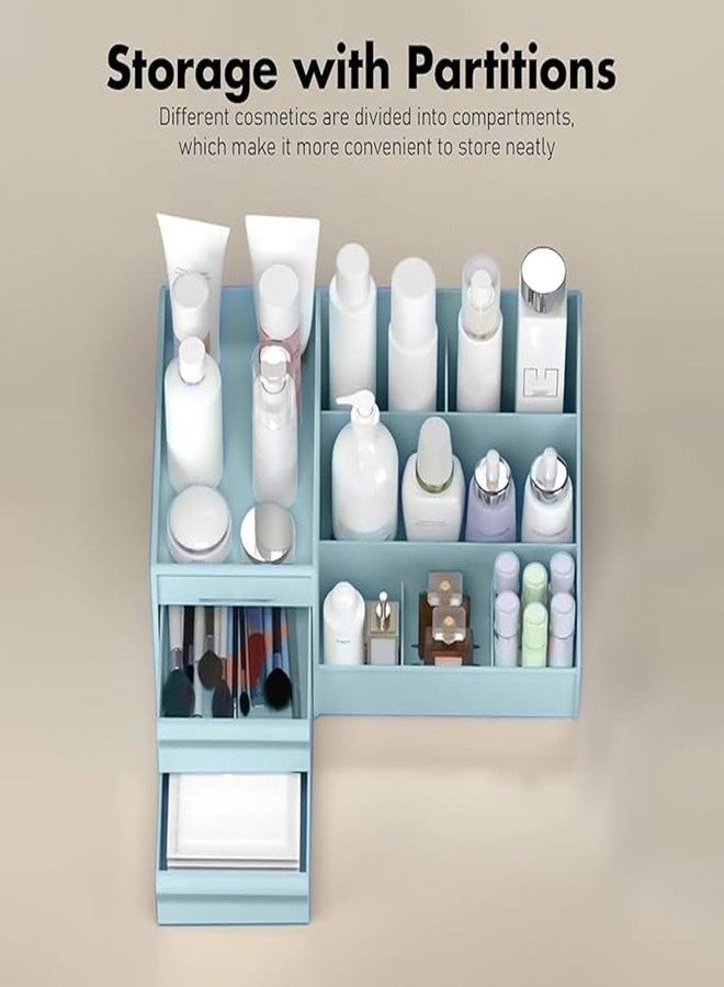Hitwa Cosmetic Organizer Box Drawers Storage Plastic Stationary Box Make Up Organiser for Lipsticks, Lotions, Jewelry, Nail Care, Skincare for Women - Multicolor - Image 2