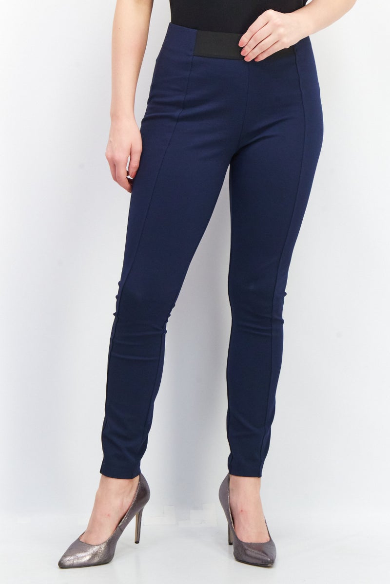 ESPRIT Women Full Solid Leggings, Navy Blue - Image 1