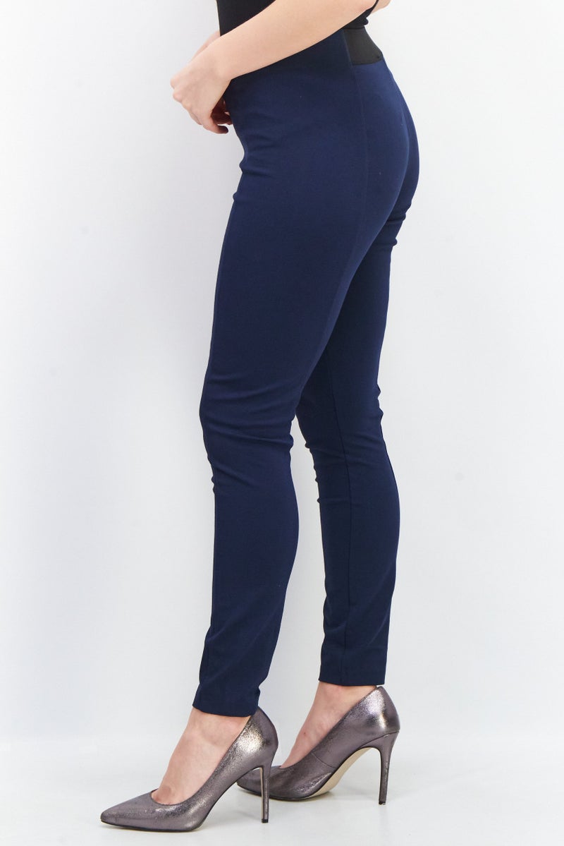 ESPRIT Women Full Solid Leggings, Navy Blue - Image 4