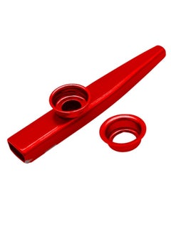 Mike Music Metal Kazoo Aluminum Alloy Kazoo Musical Instrument for Child Adult Beginner Guitar Ukulele Companion Flute Accompaniment Instrument - Red  - Image 2