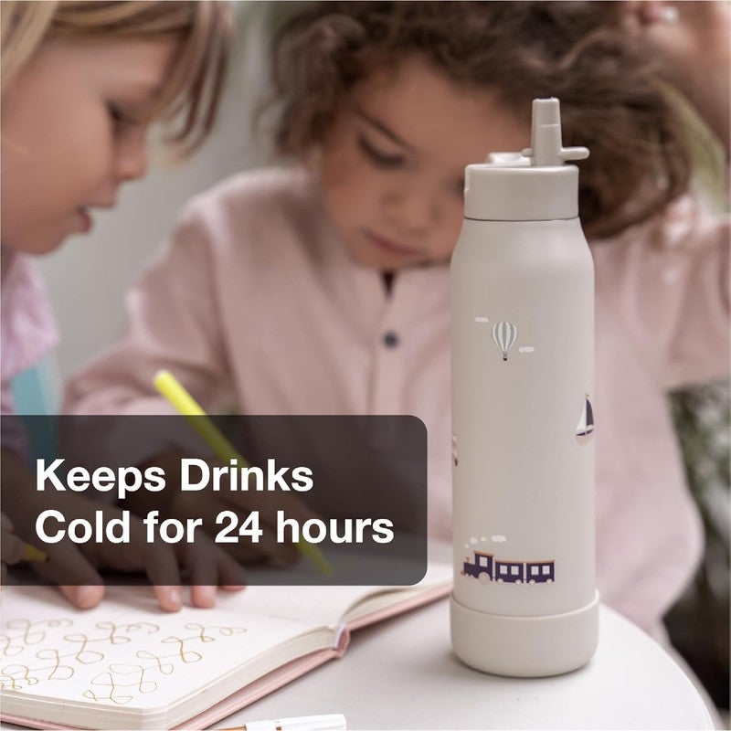 Citron Kids Insulated Stainless Steel Water Bottle 250ml | Triple-Wall Vacuum Flask with Straw, Cleaning Brush & Silicone Bumper | Leak-Proof Thermal Bottle for Babies & Kids 6M+ - Image 3