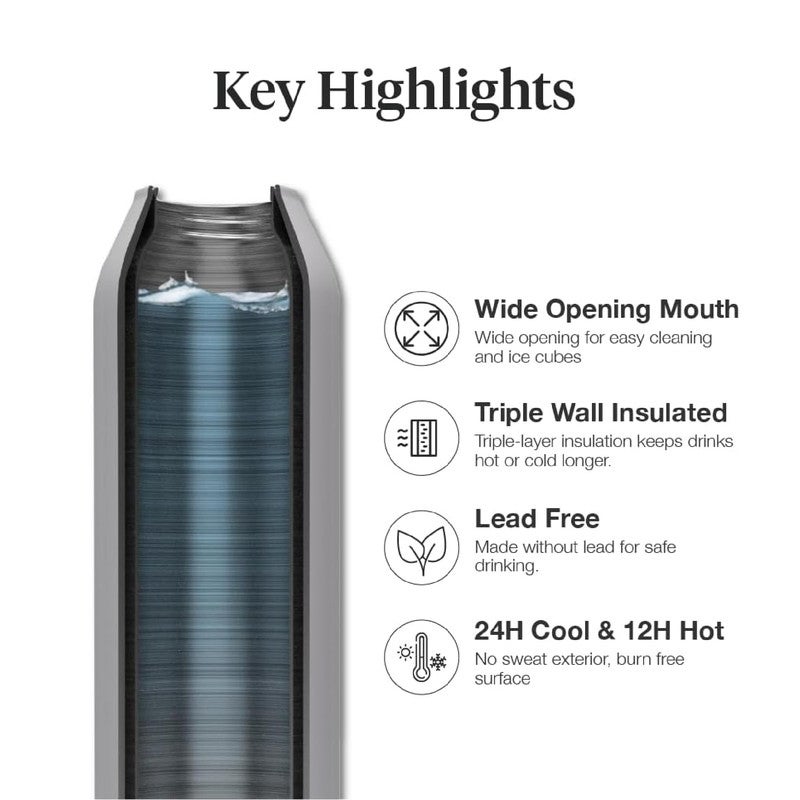 Citron Kids Insulated Stainless Steel Water Bottle 250ml | Triple-Wall Vacuum Flask with Straw, Cleaning Brush & Silicone Bumper | Leak-Proof Thermal Bottle for Babies & Kids 6M+ - Image 5