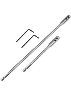 Y&D Extension Drill Bit Set Wood Spade Extension, 6 and 12 Inches with 2 Pieces Key, Use High-Carbon Steel Bits Silver 4pieces  - Image 1