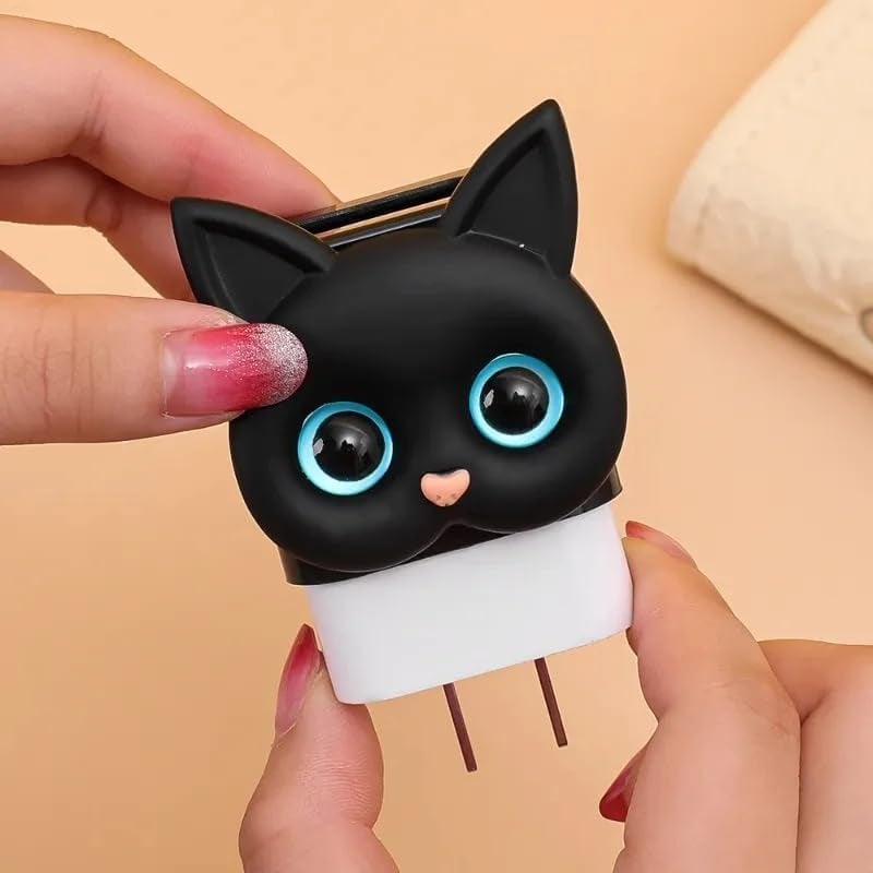 SKYCELL Charger Case Cover with Full Cable Protector 3D Cute Pattern Compatible for iPhone Charger Only 18W & 20W iPhone 16,iPhone 13,iPhone 15,iPhone 14 (Black Cat Shining Cable Protector) - Image 2