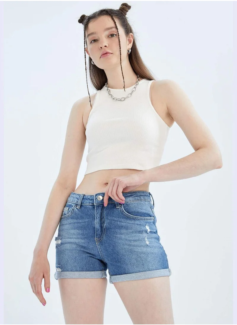 DeFacto Distressed Mini Jean Short