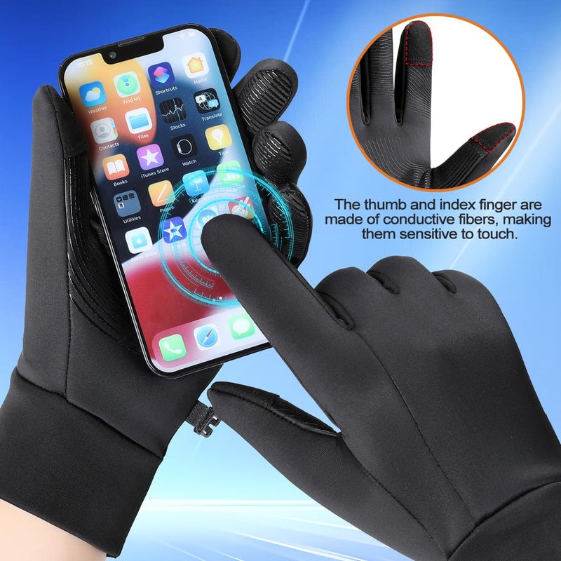 Sireck Water-Resistant Winter Gloves for Men, Touchscreen and Fleece Thermal Cold Weather Gloves, Snow Ski Gloves Winter Gear (L) - Image 4