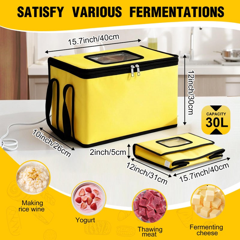 GEOYLE 30L Dough Proofer, Folding Bread Proofing with 33-122â„‰ Temperature & 96h Timer Controller, Sourdough proofing box Heated Fermentation for Making Bread, Yogurt, Natto and Handmade Soap - Image 3