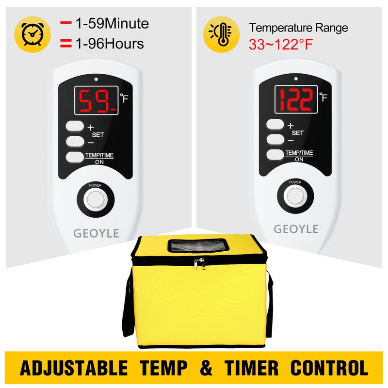 GEOYLE 30L Dough Proofer, Folding Bread Proofing with 33-122â„‰ Temperature & 96h Timer Controller, Sourdough proofing box Heated Fermentation for Making Bread, Yogurt, Natto and Handmade Soap - Image 4