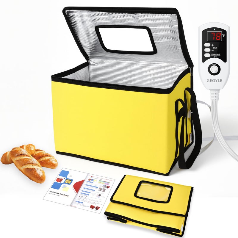 GEOYLE 30L Dough Proofer, Folding Bread Proofing with 33-122â„‰ Temperature & 96h Timer Controller, Sourdough proofing box Heated Fermentation for Making Bread, Yogurt, Natto and Handmade Soap - Image 1