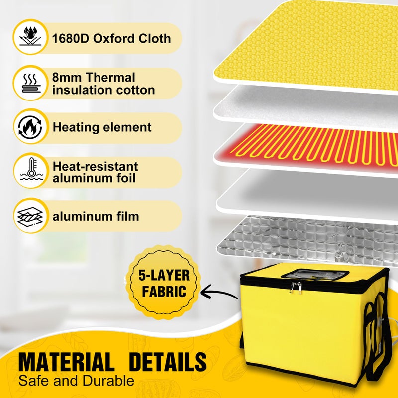 GEOYLE 30L Dough Proofer, Folding Bread Proofing with 33-122â„‰ Temperature & 96h Timer Controller, Sourdough proofing box Heated Fermentation for Making Bread, Yogurt, Natto and Handmade Soap - Image 5
