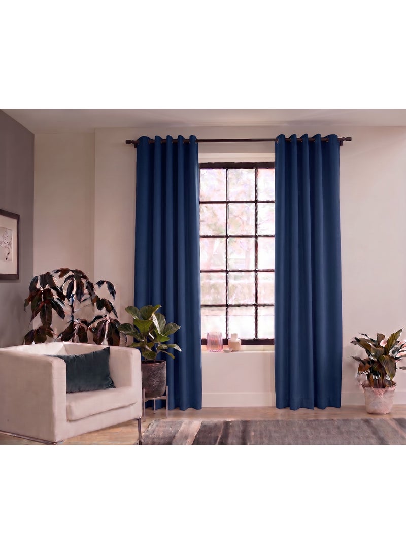 AMALI Elegant Blackout Curtains 2 Panel Set,16 Grommets, Size (L 274 x W 132) cm) for Living Room and Bedroom Shiny Polyester Fabric - Image 1