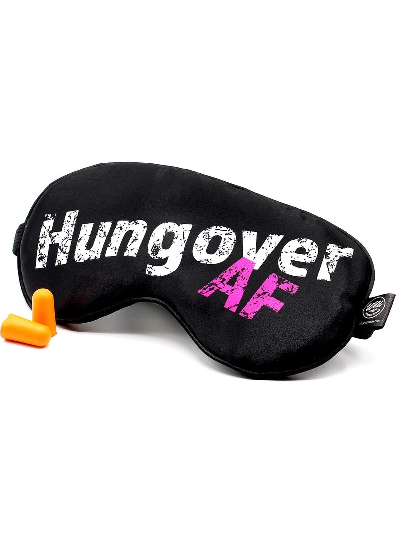Dream Essentials - Wild Essentials Allusion Soft Satin Funny Sleep Masks with earplugs (Hungover AF) - Image 1