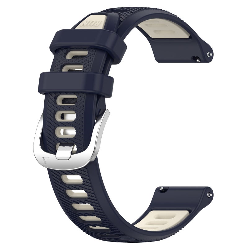 S-TOP For Garmin Active S 18mm Sports Two-Color Steel Buckle Silicone Watch Band(Midnight Blue+Starlight) - Image 2