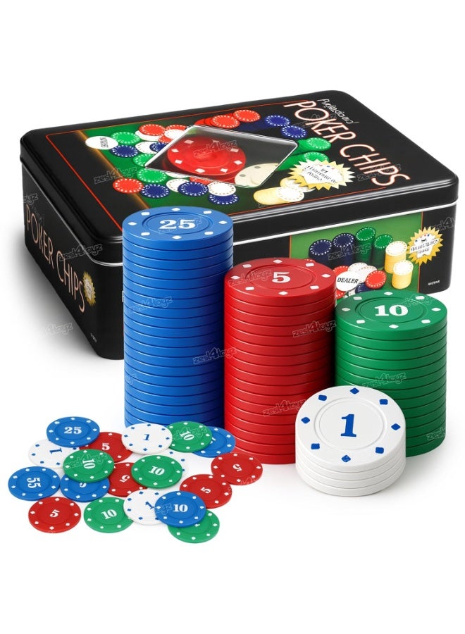 BJM Chips Set 100 Dual Toned Chips Professional Poker Set with Dealer Button and Storage Case for Playing Cards Poker Game Set for Adults - Image 1