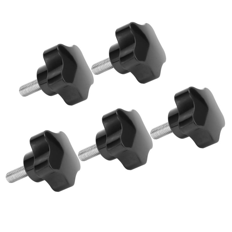 Engineering Plastics Thumbscrew Grip M8x40x20 5-Pack - Durable Anti-Corrosion Knob Bolt with Non-Slip Five-Star Head for Mechanical Equipment - Image 5