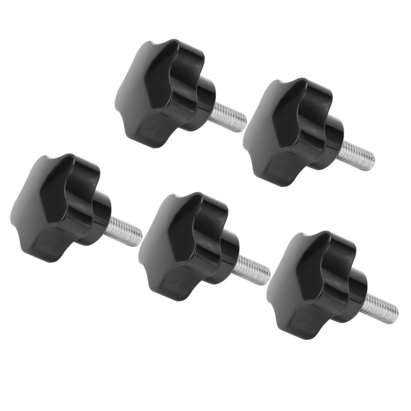 Engineering Plastics Thumbscrew Grip M8x40x20 5-Pack - Durable Anti-Corrosion Knob Bolt with Non-Slip Five-Star Head for Mechanical Equipment - Image 4