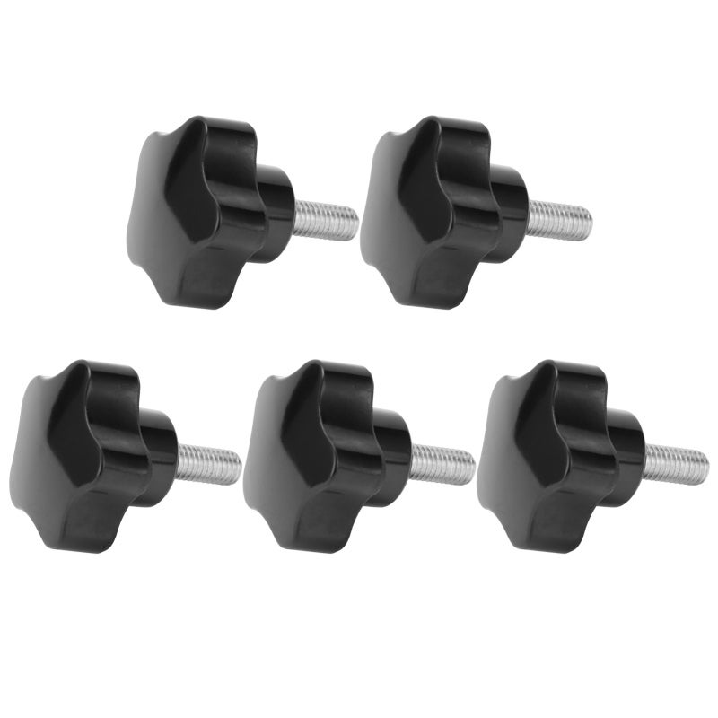 Engineering Plastics Thumbscrew Grip M8x40x20 5-Pack - Durable Anti-Corrosion Knob Bolt with Non-Slip Five-Star Head for Mechanical Equipment - Image 3