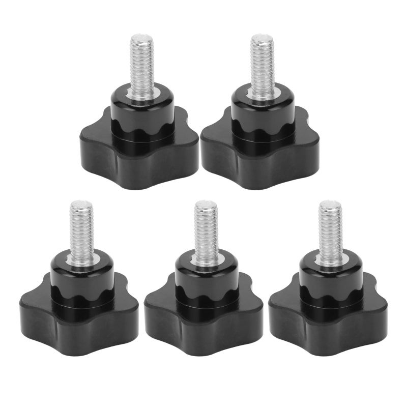 Engineering Plastics Thumbscrew Grip M8x40x20 5-Pack - Durable Anti-Corrosion Knob Bolt with Non-Slip Five-Star Head for Mechanical Equipment - Image 1
