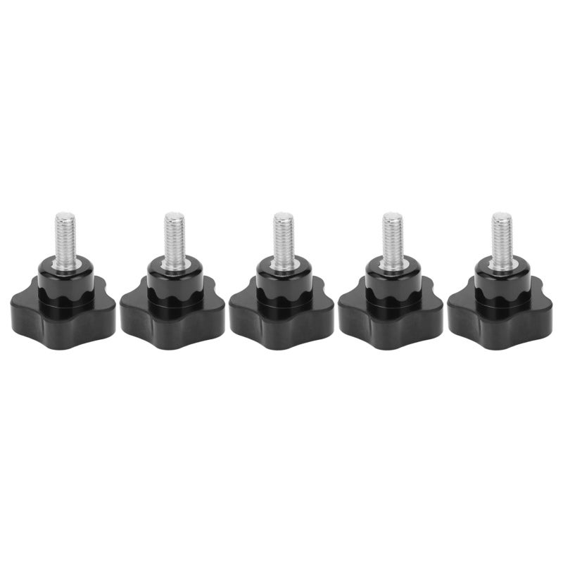 Engineering Plastics Thumbscrew Grip M8x40x20 5-Pack - Durable Anti-Corrosion Knob Bolt with Non-Slip Five-Star Head for Mechanical Equipment - Image 2