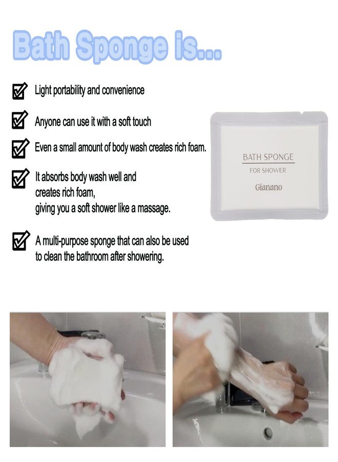 GIANANO Bath Sponges (Pack of 12), Soft Texture Easy to Carry - Outdoor, Disposable, Travel Friendly, Suitable for All Skin Types - Image 3