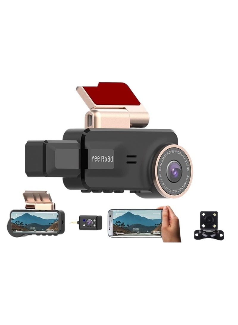 مثبت كاميرا الحركة، مسجل فيديو رقمي للسيارة، 3.16 بوصة، مسجل فيديو عالي الدقة 1080 بكسل، مسجل سيارة، كاميرا لوحة القيادة، مسجل فيديو مزدوج - Image 1